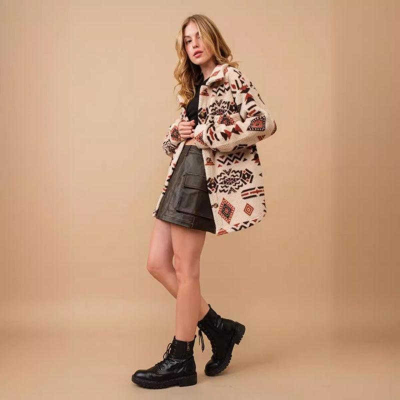 Ladies Fleece Jacket with Pattern and High Quality Structure Lune London