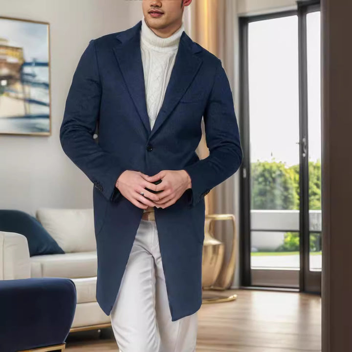Elegant long coat for men in high-quality wool Lune London