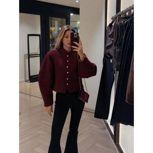 Ladies fashionable cardigan with striking buttons Lune London