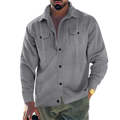 Trendy corduroy jacket for men with practical chest pockets and structured design Lune London