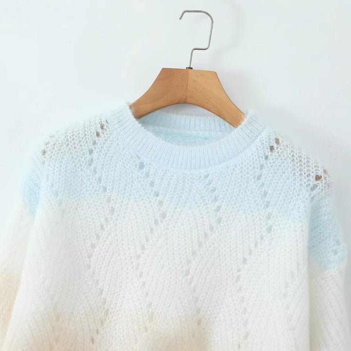 Femme Pull Tricot Confortable avec Couleurs Délicates Chic & Stil