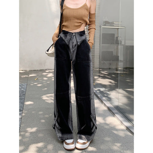 Jeans larges pour femmes avec des fentes latérales innovantes Chic & Stil