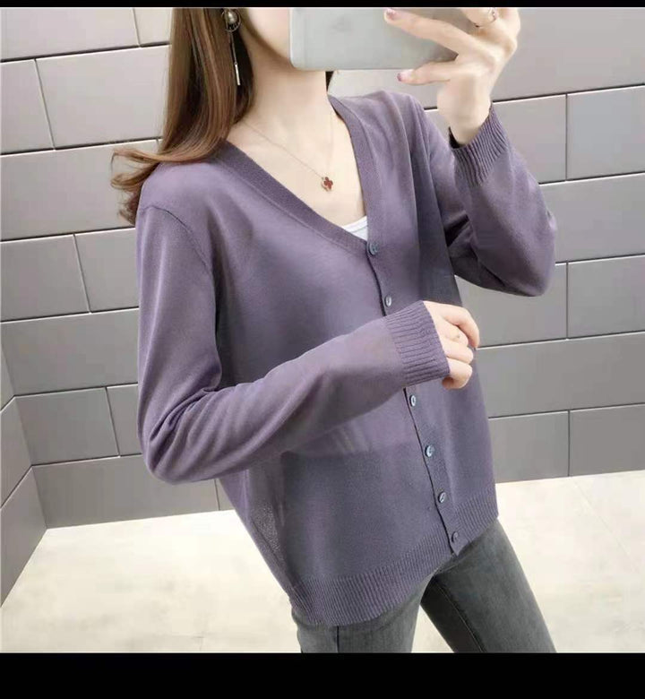 Cardigan femme avec col en V et détails de boutons Chic & Stil