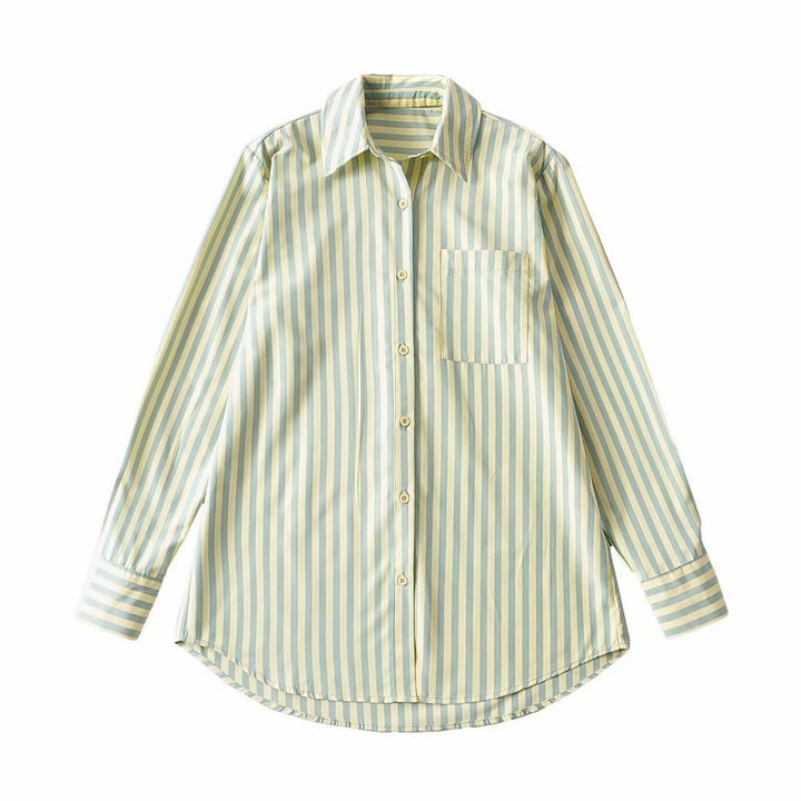 Elegant ladies' shirt with a fine striped pattern and a practical chest pocket Lune London