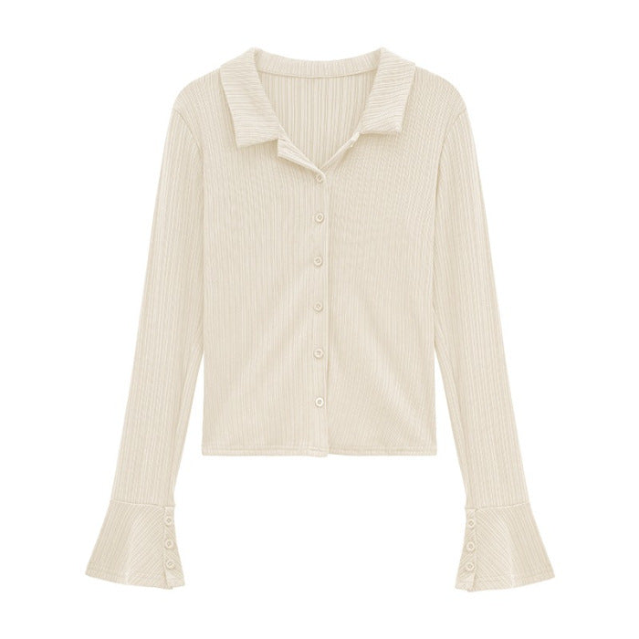 Women's long-sleeve shirt with fashionable flounce sleeves Chic & Stil