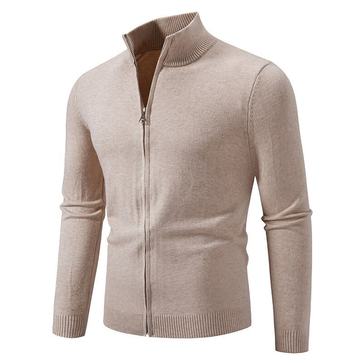 Men's knitted jacket with high collar and convenient zipper Lune London