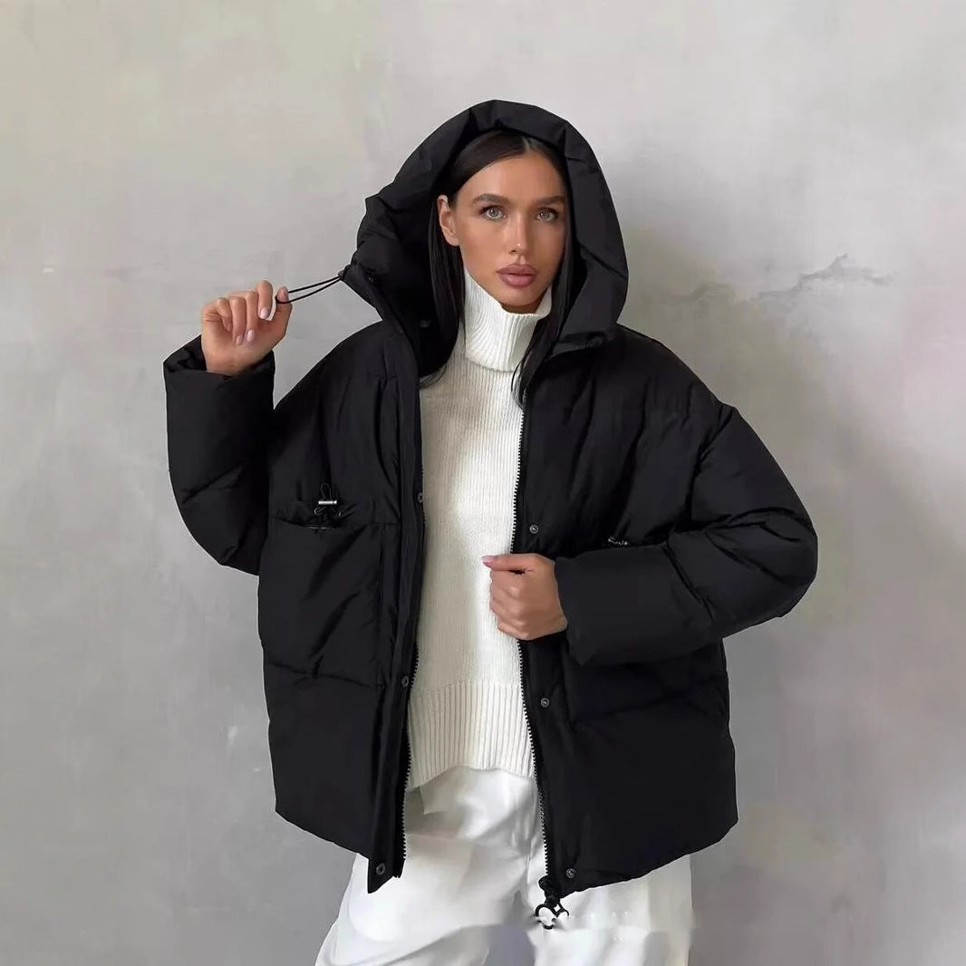 Sporty winter jacket for women with high collar and practical pockets Lune London