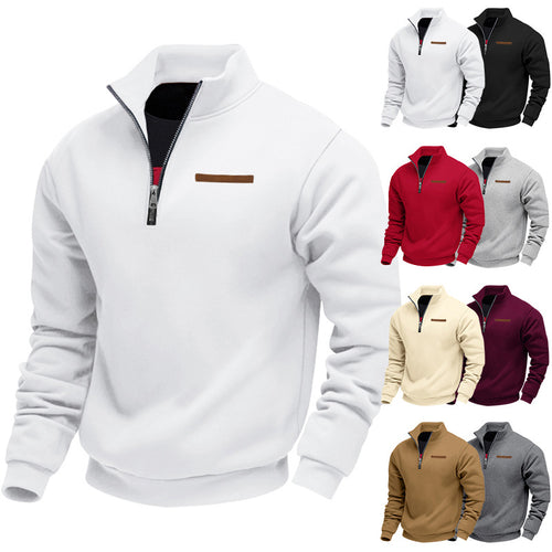 Men's trendy hoodie with half-zip and high-quality details Lune London