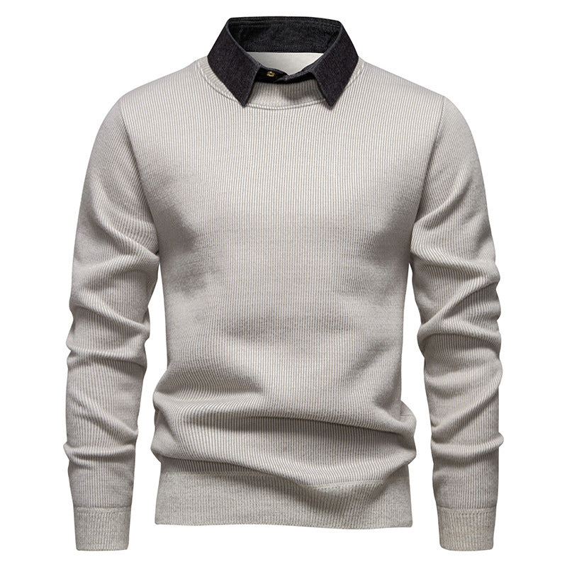 Fine knit sweater for men with modern collar design Lune London