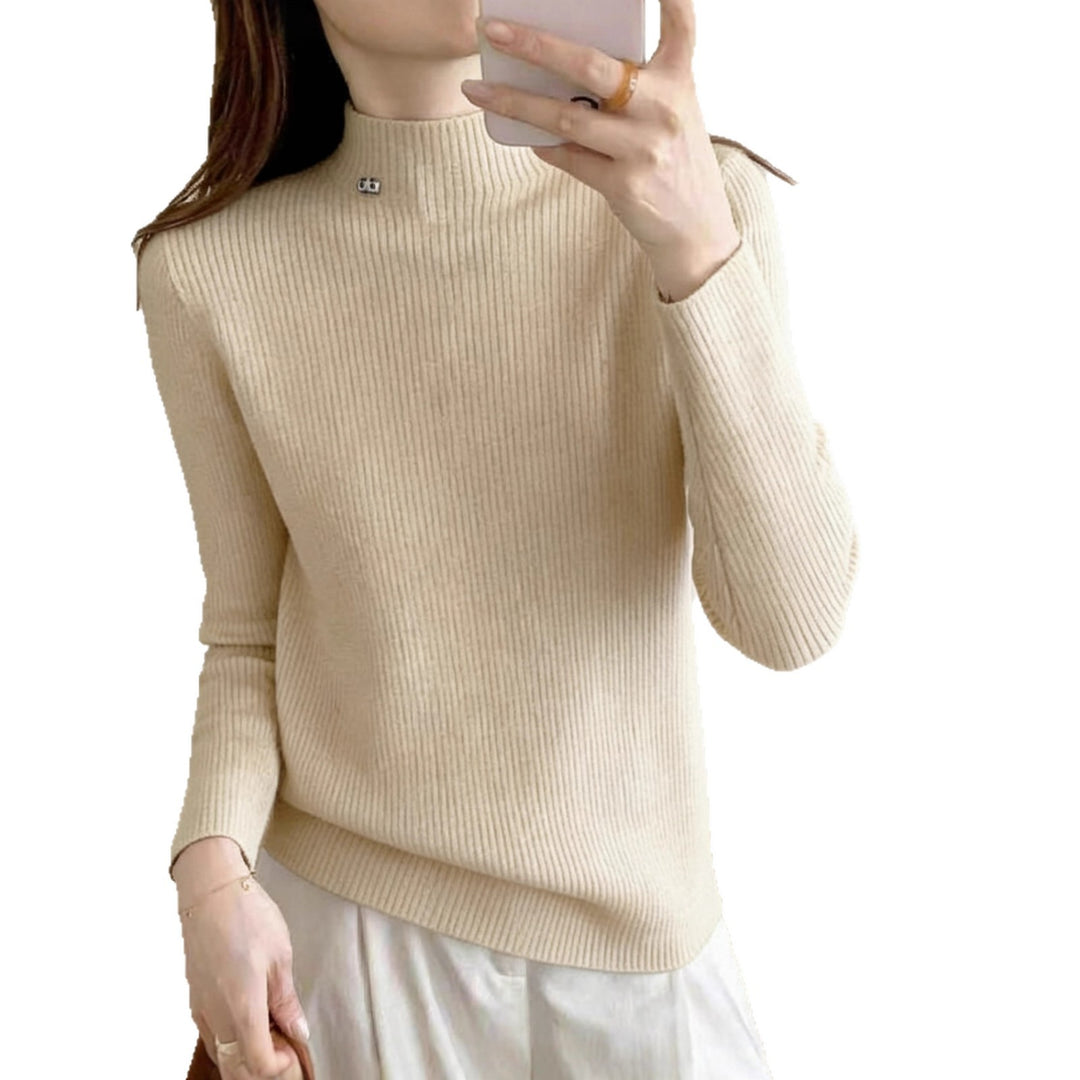 Pull côtelé de haute qualité pour femmes avec col montant Chic & Stil