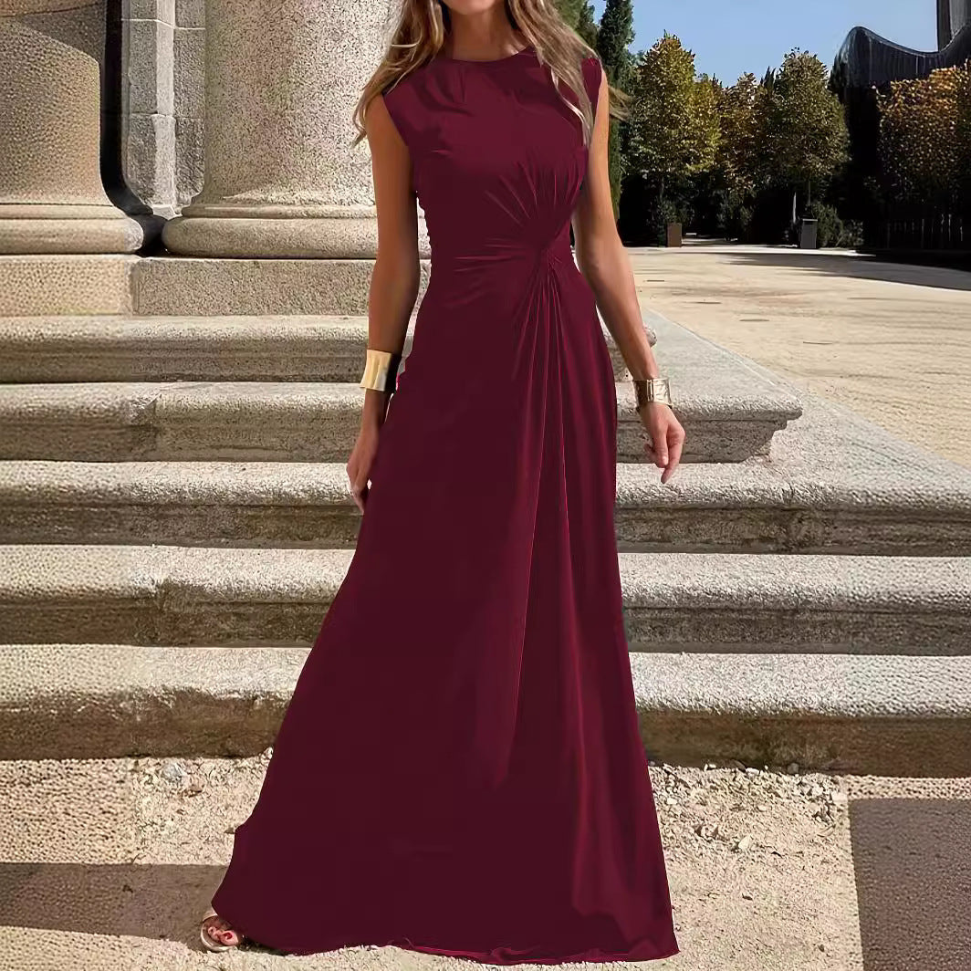 Women's Maxi Dress with Elegant Knot Detail and Flowing Cut Chic Und Stil