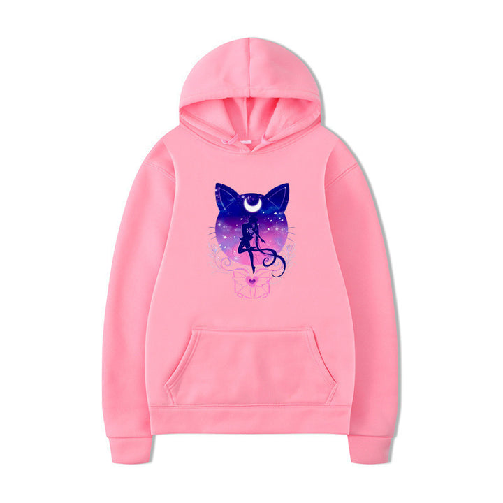 Women's hoodie with artistic cat design and comfortable fit Lune London
