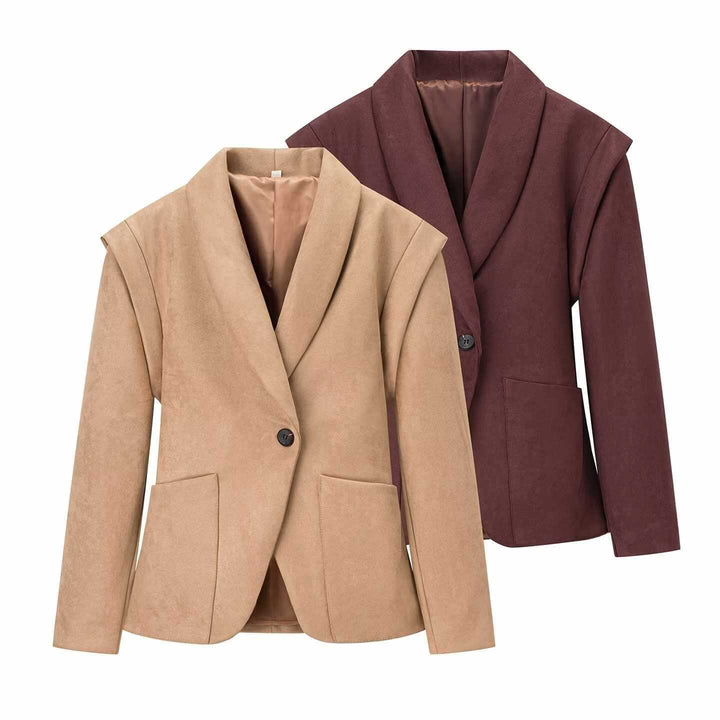 Elegant faux leather blazer for women Lune London
