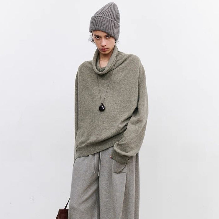 Casual long sleeve shirt for women with an elegant draped neckline and a relaxed fit Lune London