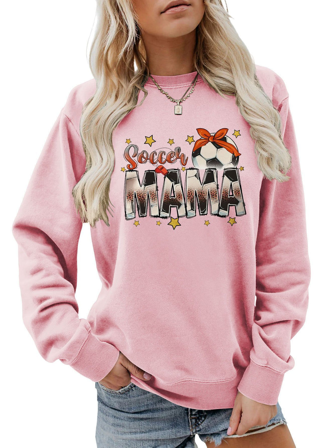 Sweatshirt pour femmes avec imprimé accrocheur "Soccer Mama" et coupe confortable Chic & Stil