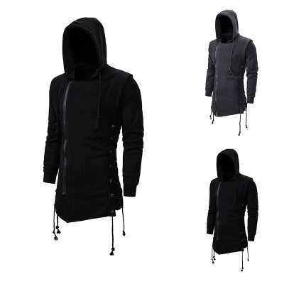 Trendy hooded shirt for men with asymmetrical zipper and relaxed fit Lune London