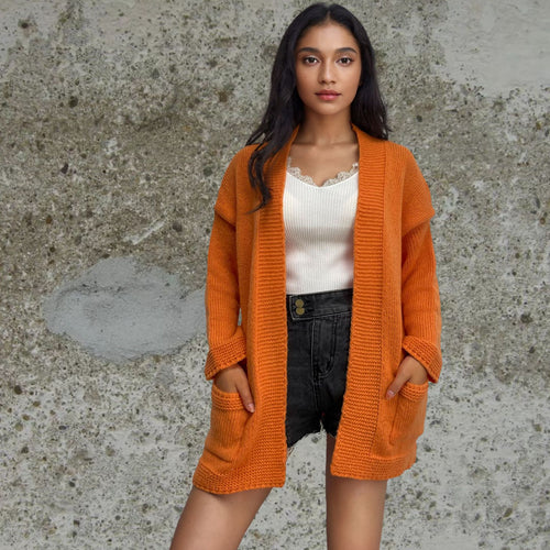 Coarse knit jacket for women with practical cut and oversized fit Lune London