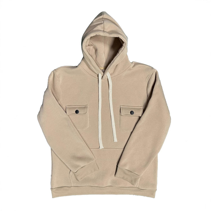Men's hoodie with practical pockets and textured design Chic and style