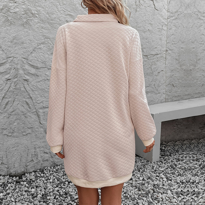 Robe pull femme avec col montant et motif gaufré réchauffant Chic & Stil