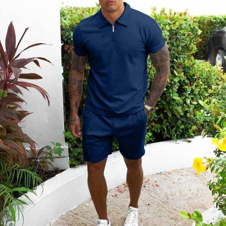 Men's sporty leisurewear set with trendy zipper Lune London