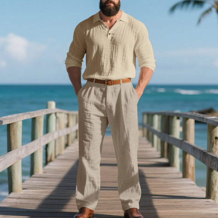 Elegant leisure suit for men with a long sleeve sweater Lune London