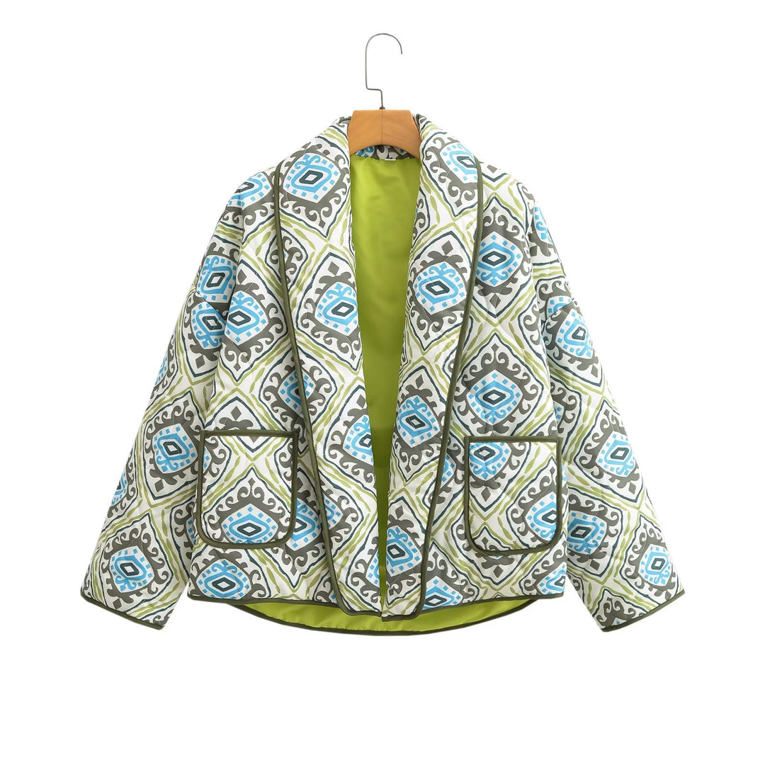 Veste blazer élégante pour femmes avec motif géométrique accrocheur Chic & Stil