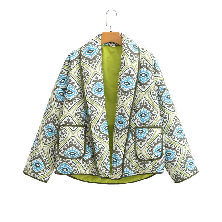 Veste blazer élégante pour femmes avec motif géométrique accrocheur Chic & Stil