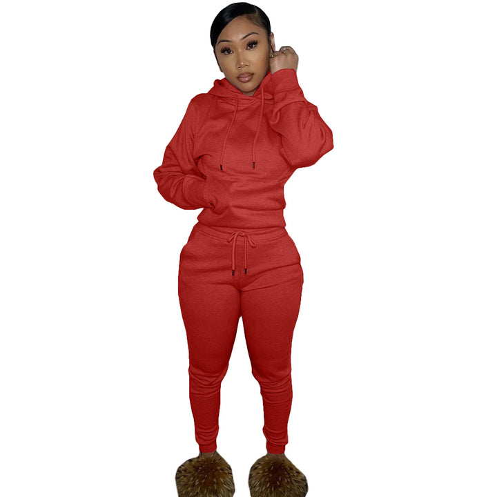Ladies Sporty Jogging Set with Hood and Elastic Waist Lune London
