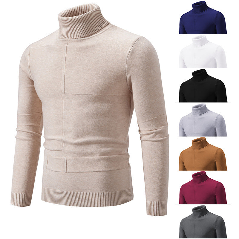 Elegant turtleneck sweater for men with a modern cable pattern Lune London