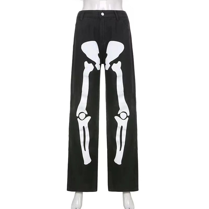 Women's Casual Cargo Pants with Eye-Catching Skeleton Design Lune London
