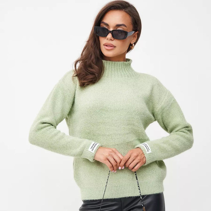 Pull en tricot pour femmes avec col montant Chic & Stil