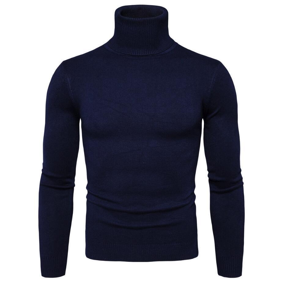 Men's knit sweater with high collar and slim fit Lune London