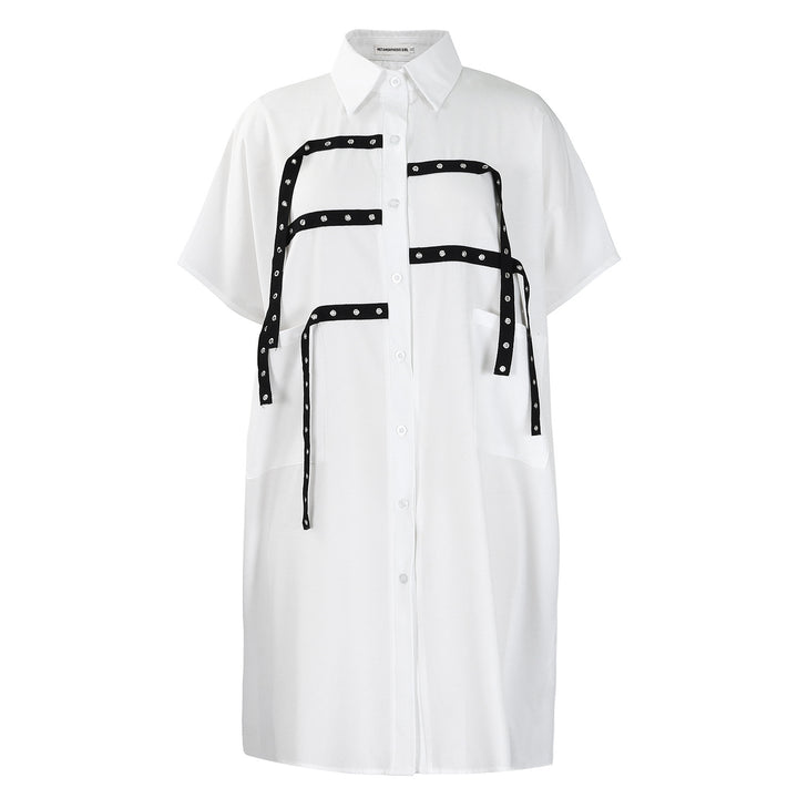 Oversized blouse for women with trendy details and contrasting straps Lune London