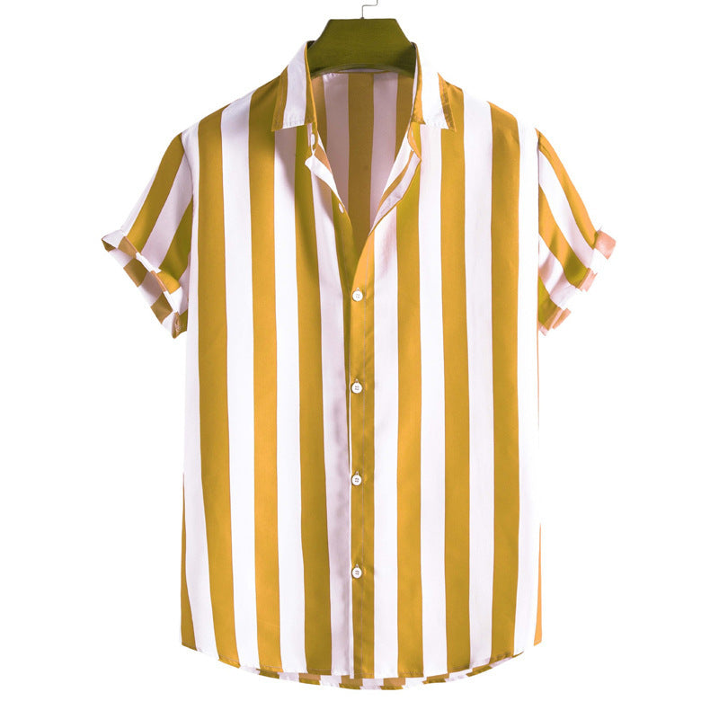 Short sleeve shirt for men with a trendy striped pattern and a comfortable fit Lune London