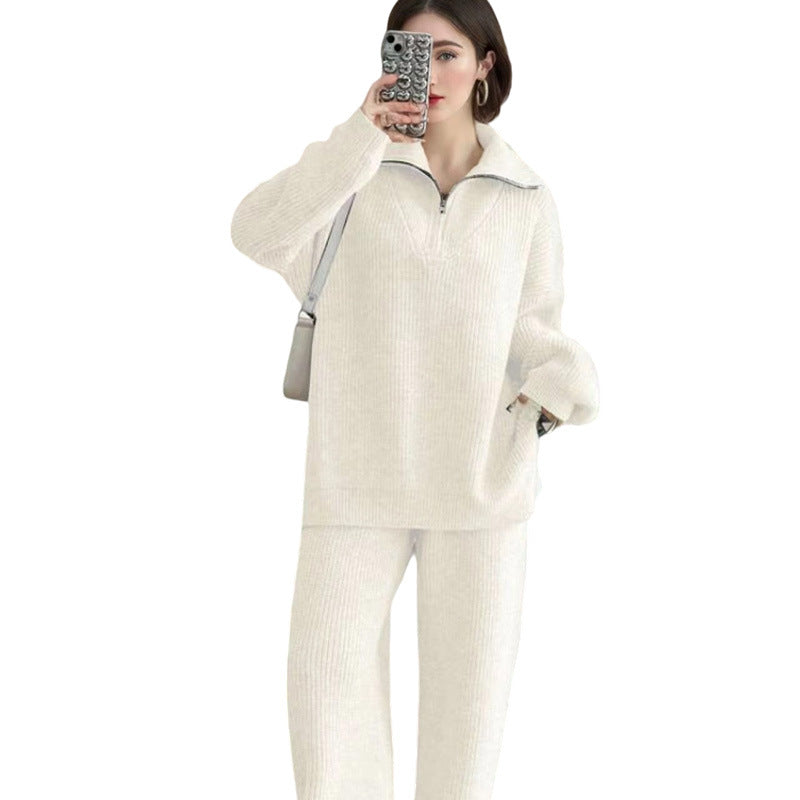 Soft knitted pullover for women with modern high collar and loose fit Lune London