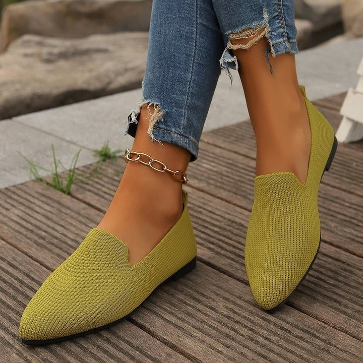 Ladies Breathable Knit Slip-On Shoes Lune London