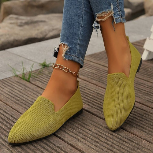 Ladies Breathable Knit Slip-On Shoes Lune London