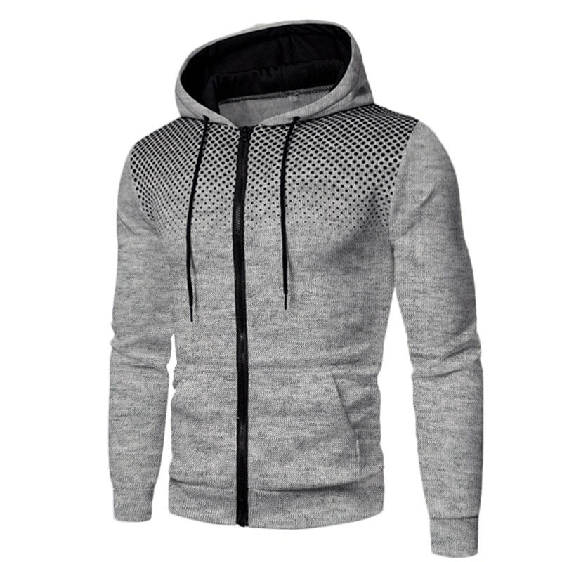 Sporty hooded jacket for men with full zipper and breathable inserts Lune London
