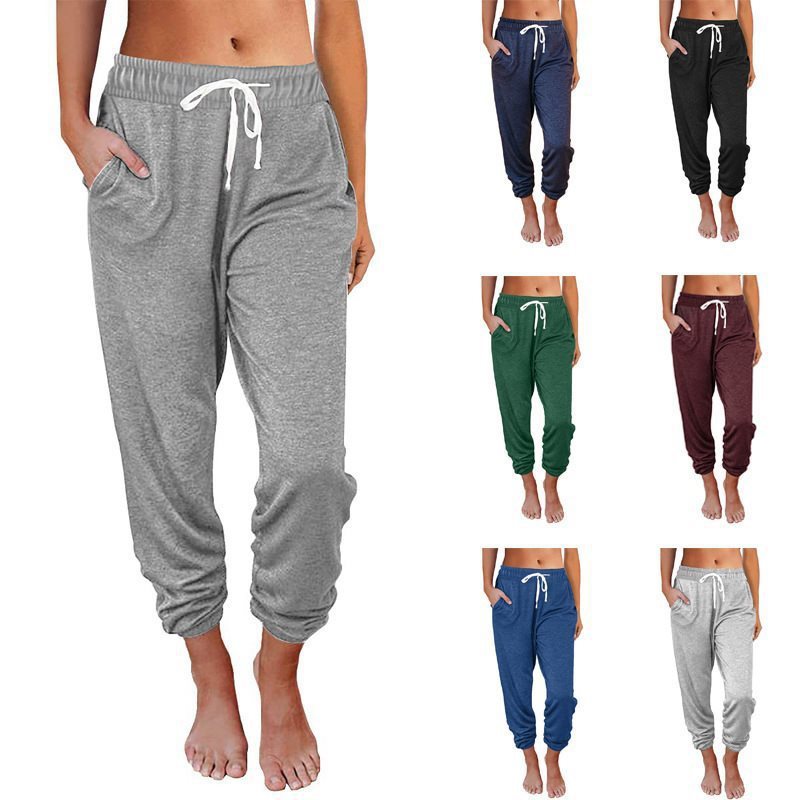 Women Comfortable and Casual Jogging Pants with Elastic Waist and Side Pockets Lune London