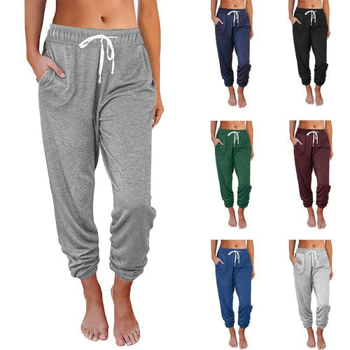 Women Comfortable and Casual Jogging Pants with Elastic Waist and Side Pockets Lune London
