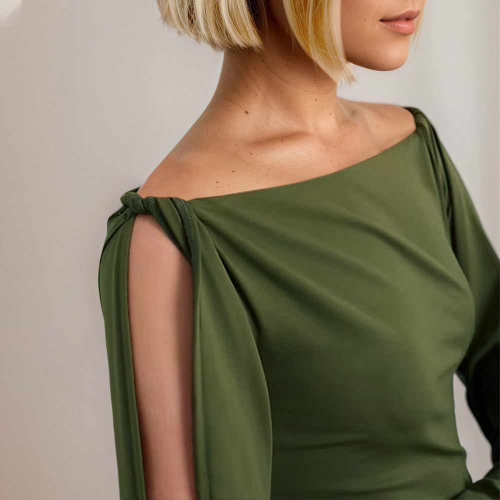 Haut féminin avec encolure asymétrique et manches ouvertes Chic & Stil