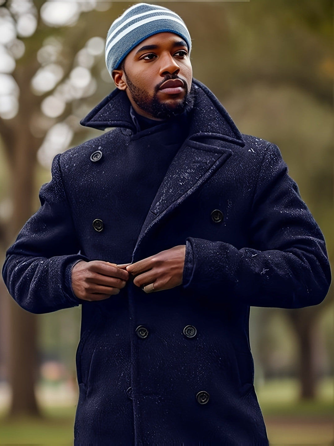 Men's Classic Double-Breasted Coat with Soft Lining Lune London