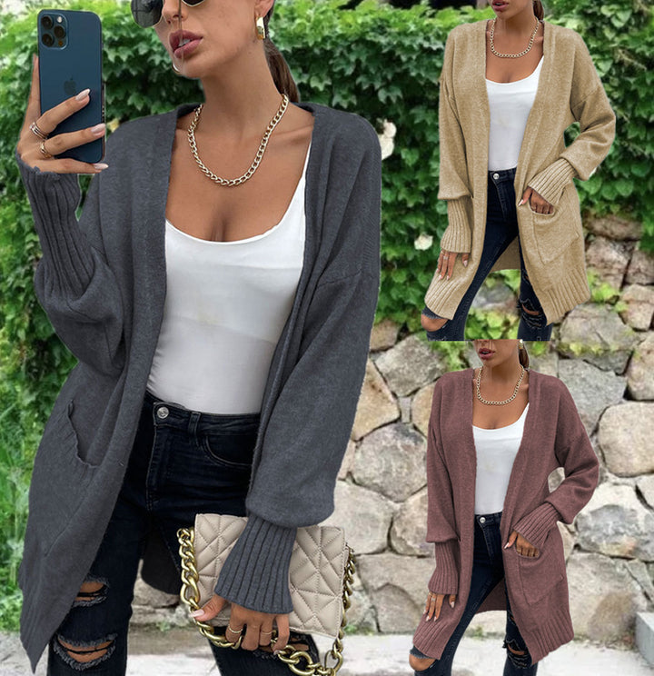 Elegant knit coat for women with oversized cut and pockets Lune London
