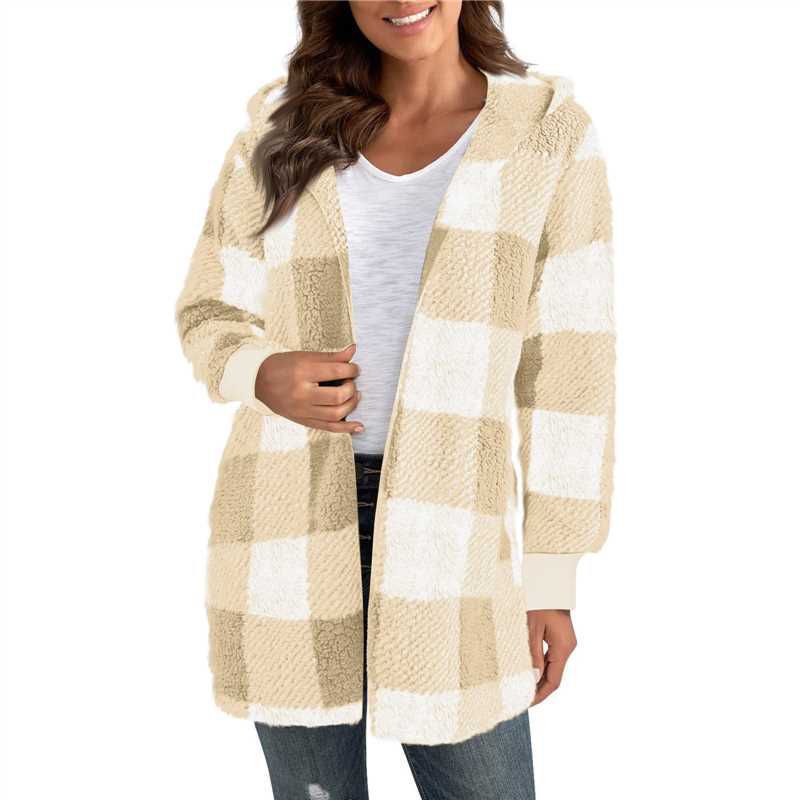 Ladies Oversized Houndstooth Pattern Coat Lune London