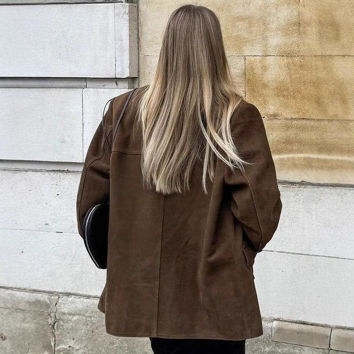 Modern suede blazer for ladies Lune London