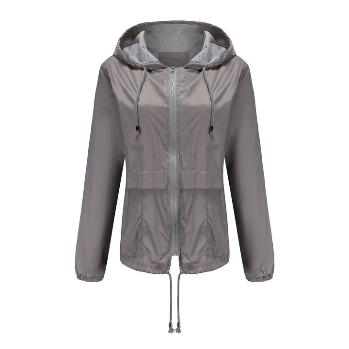 Women's sporty windbreaker jacket with adjustable hood and elastic cuffs Lune London