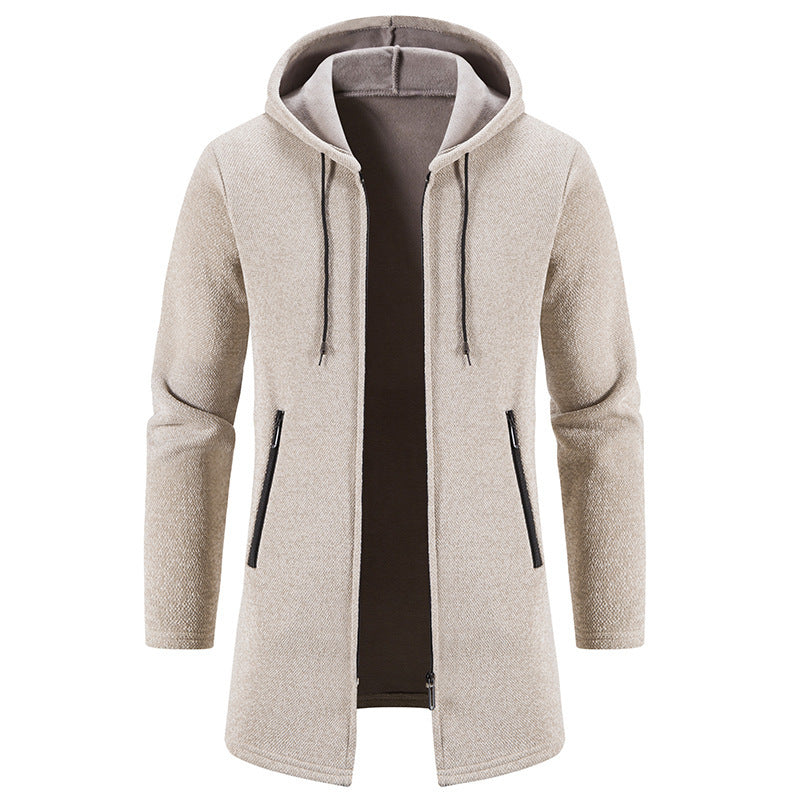 Practical and stylish fleece jacket for men with hood and zip pockets Lune London