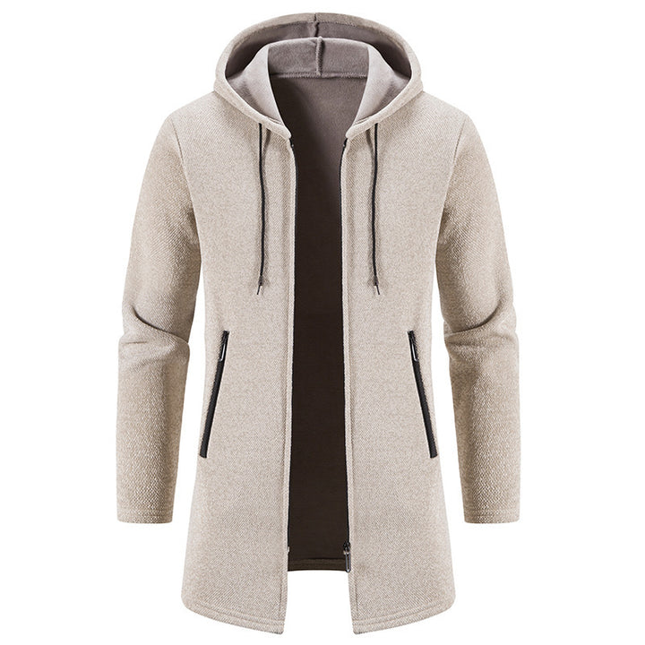 Practical and stylish fleece jacket for men with hood and zip pockets Lune London