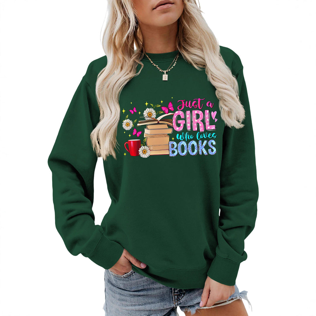 Sweat-shirt féminin avec motif de livre accrocheur et coupe décontractée Chic & Stil