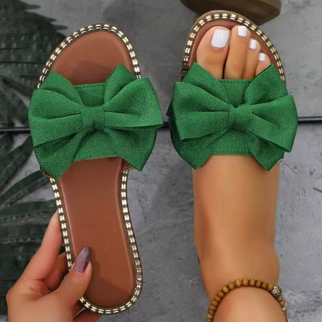Women's Slippers with Decorative Bow Design and Non-Slip Sole Lune London